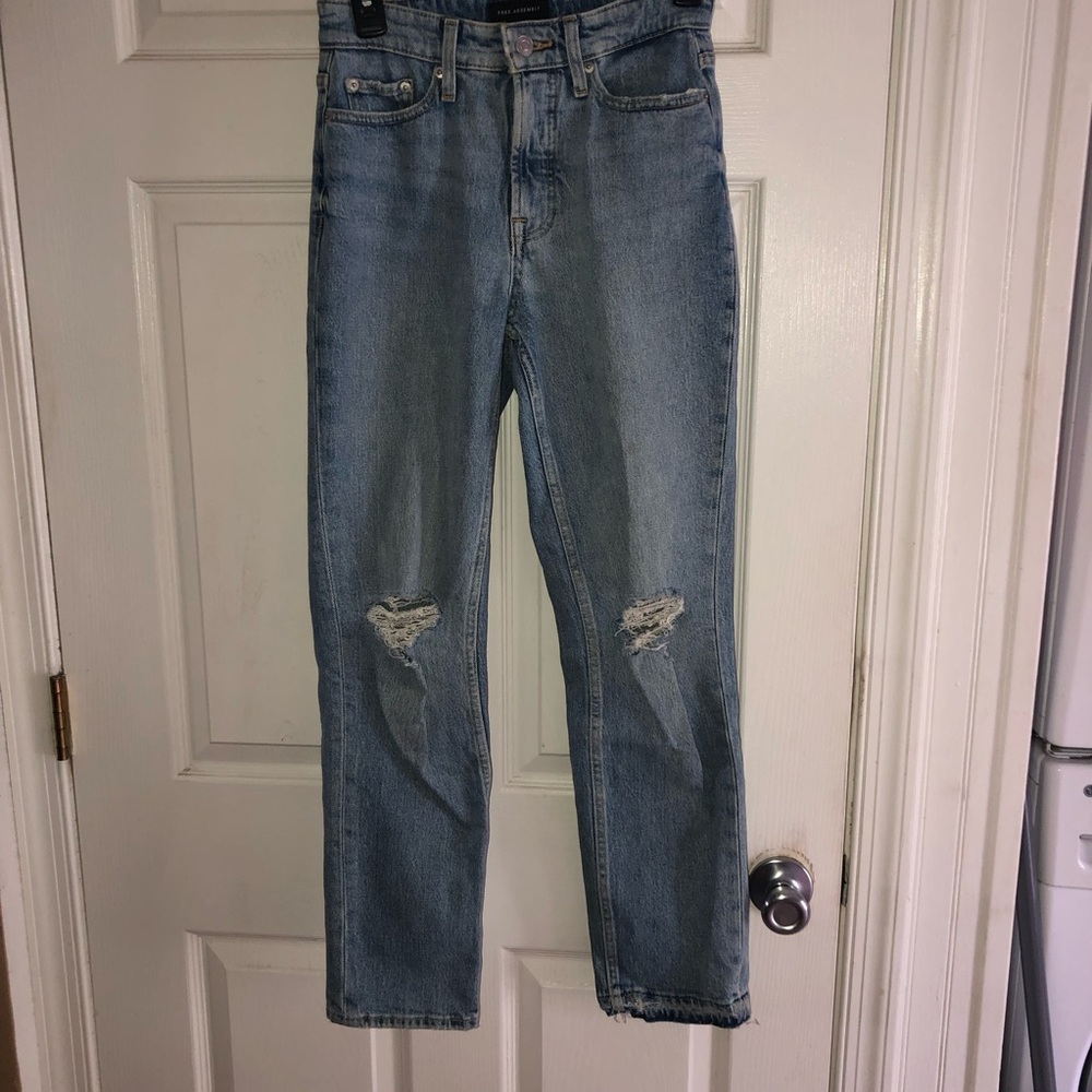 Free Assembly high rise straight leg jeans- 0